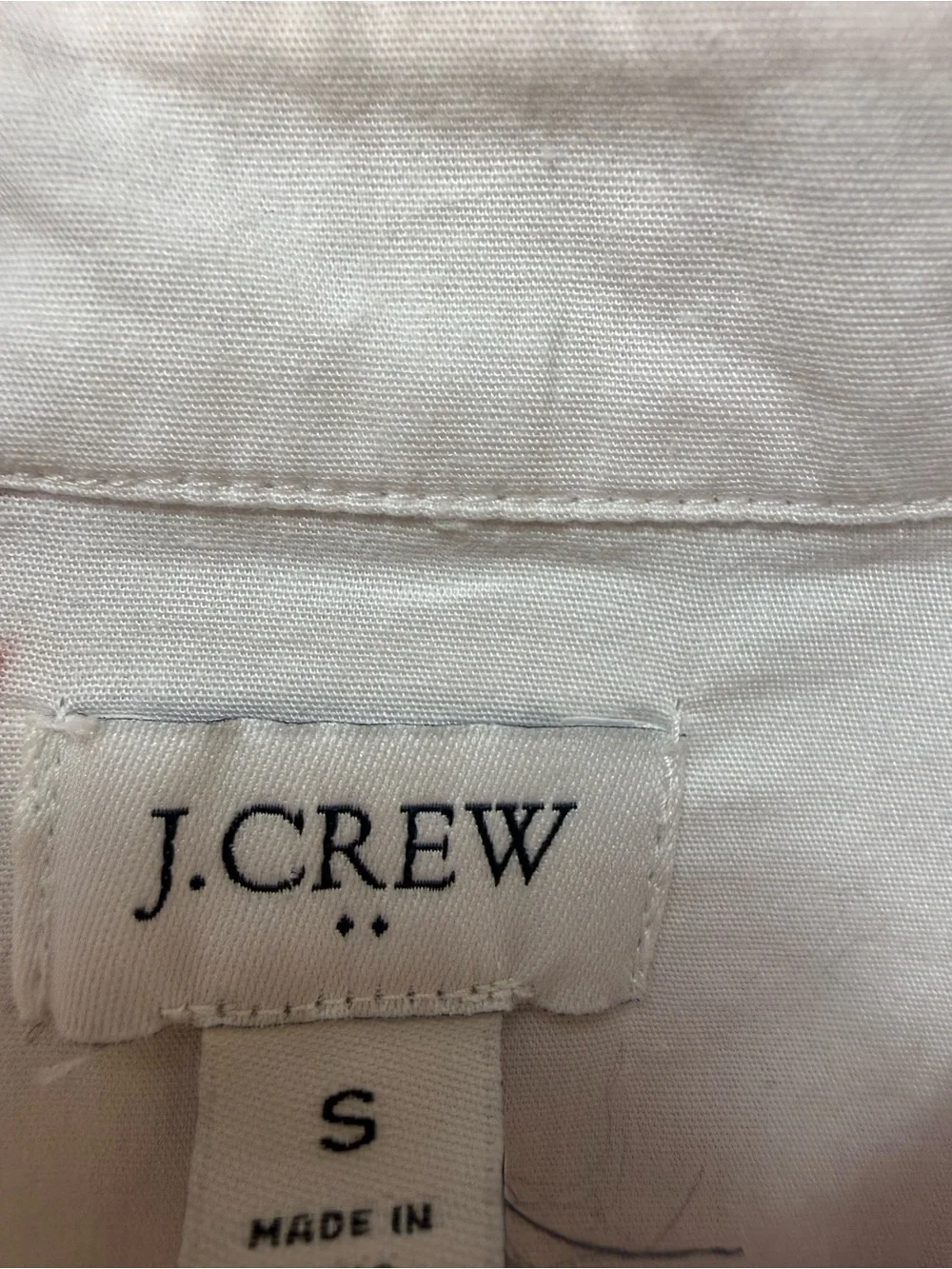 J. Crew Embroidered White Heart-Print Button-Up Shirt - Casual Women’s Top